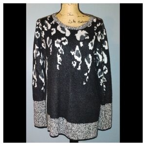 Apt 9 Sweater Leopard Print Large